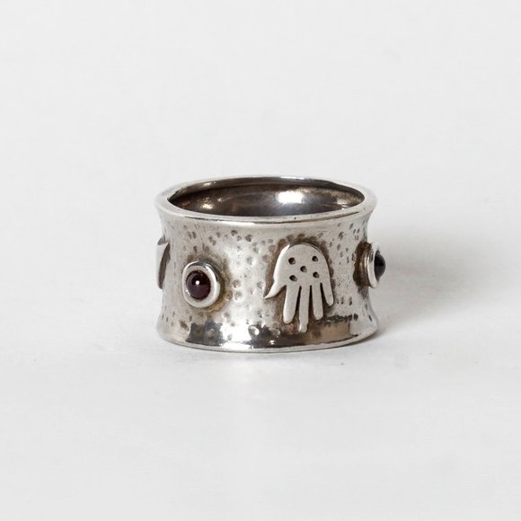 Designer Silver Ring with Lapis - Picture 1 of 5
